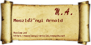 Meszlényi Arnold névjegykártya